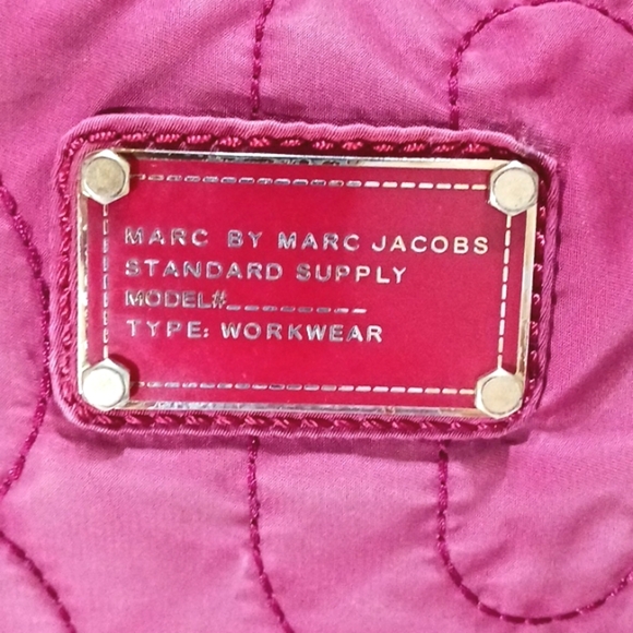 MARC JACOBS Workwear Pink Embroidered Logo Quilted Tote Bag - Picture 5 of 14